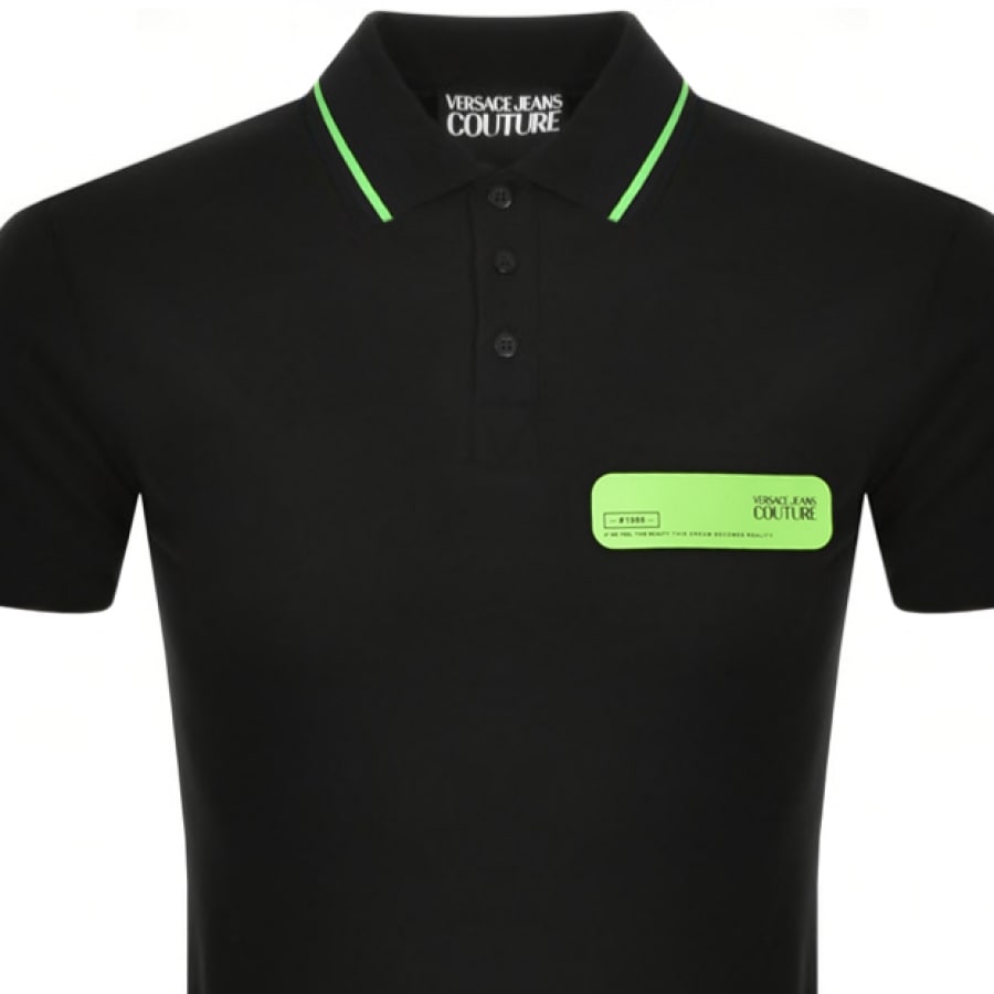 Alternative Image for ProductVersace Jeans Couture Logo Polo T Shirt Black2